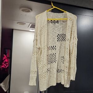 Open-Knit Cream Sweater